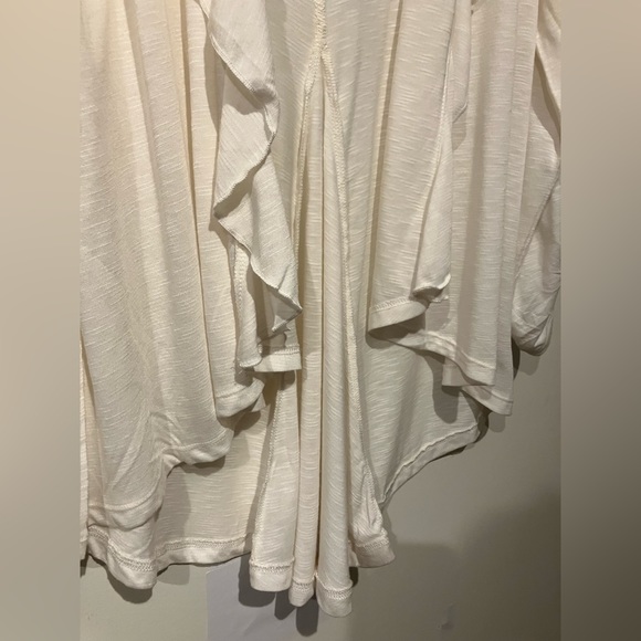 French Laundry Cream Lightweight Ruffle Cardigan Large - Picture 4 of 10